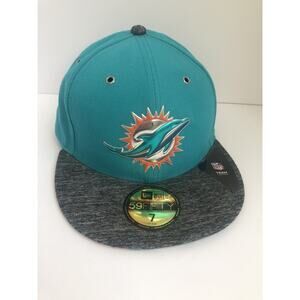 New Era Miami Dolphins 59FIFTY Fitted Hat Baseball‎ Cap Size 7 Draft Stone